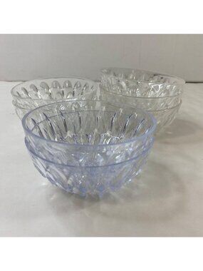 Set 7 Clear Crystal-Look Plastic Bowls Kitchen Dining